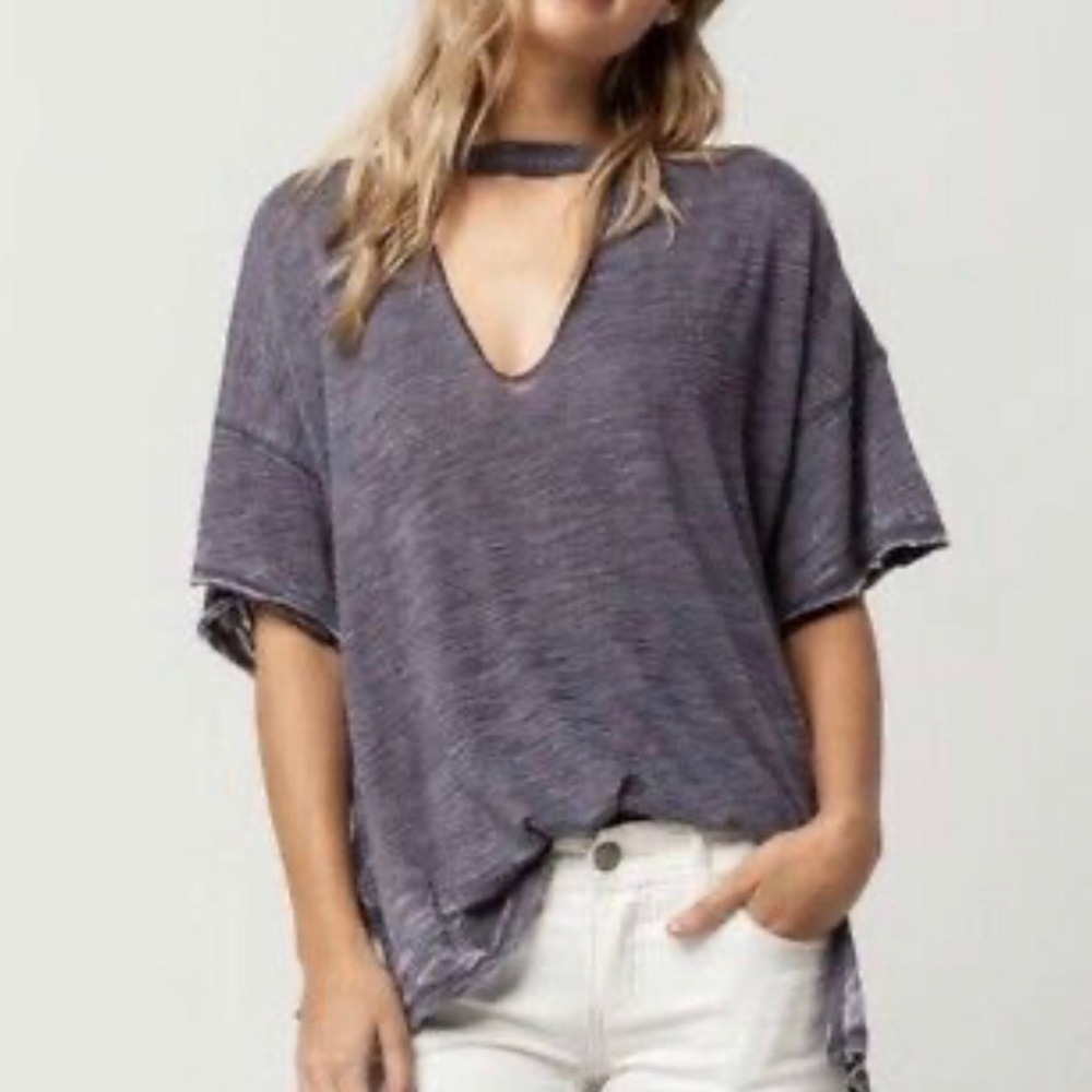 NWT Free People gray Jordan tee